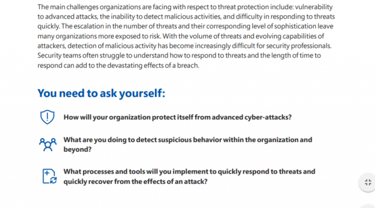   Through open ended questions we challenge readers to examine their own organization’s cybersecurity readiness in    “How does your cybersecurity posture need to change?”    a whitepaper that my colleague Joe Turick and I contributed to for Microsoft Services.    
